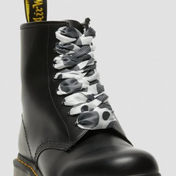 Dr Martens Black Tetoron Boot Ribbon Shoe Laces 8-10 Eyelets 55